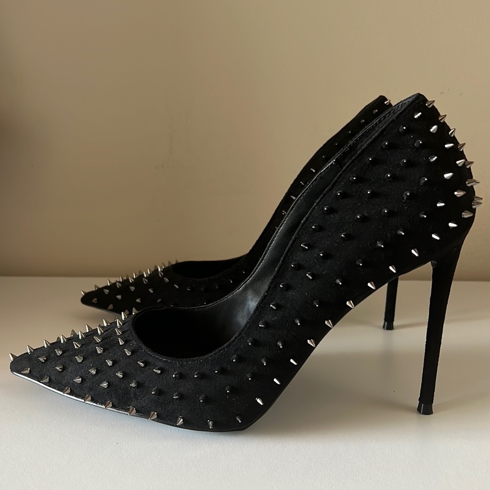Black Studded Pointy Steve Madden Stilletto Heels